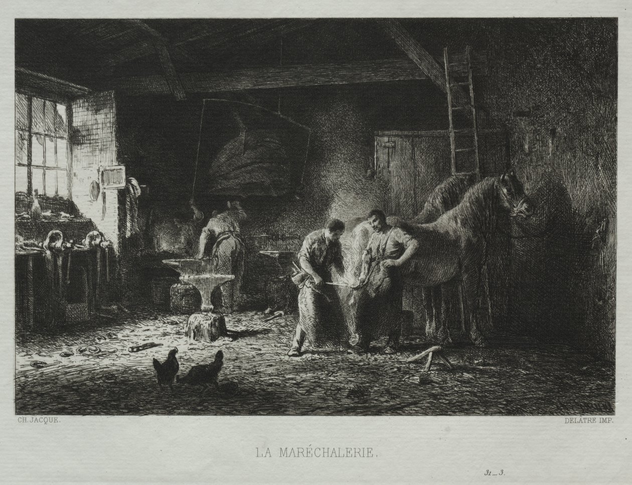 Demirci Dükkanı by Charles Emile Jacque