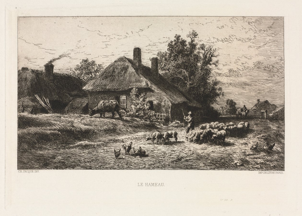 köy by Charles Emile Jacque