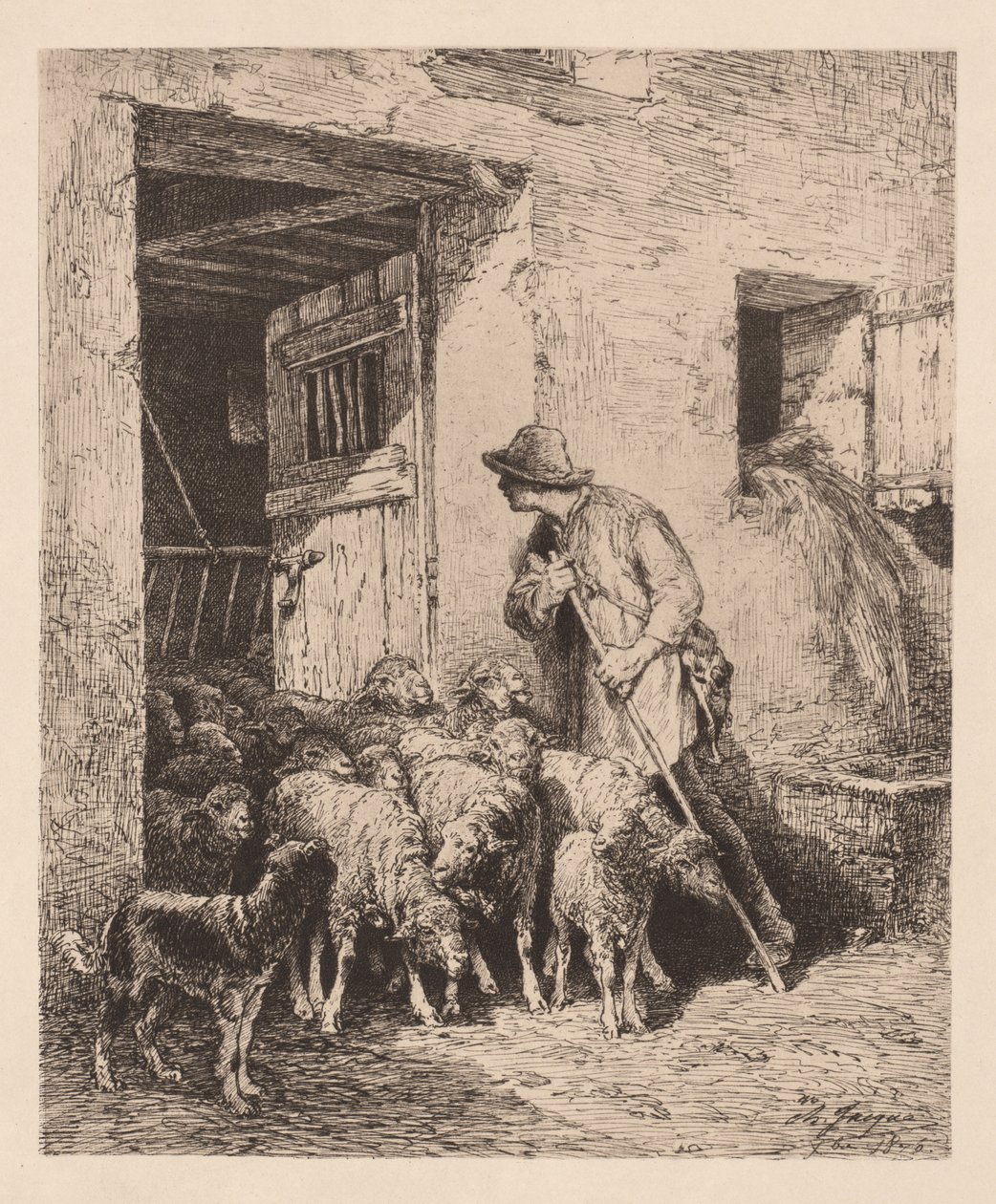 Sürü Çıkışları by Charles Emile Jacque