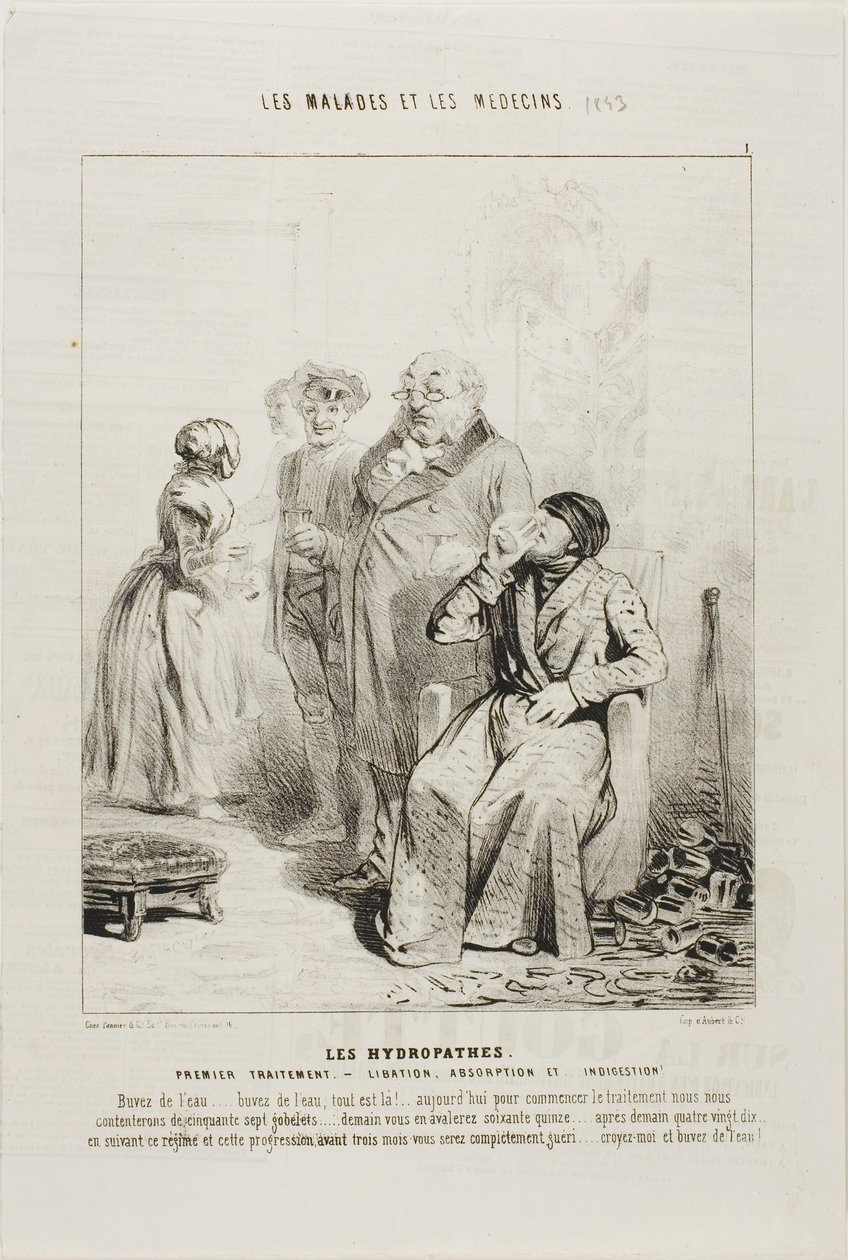 Hidropatlar: İlk Tedavi (plaka 1) by Charles Emile Jacque