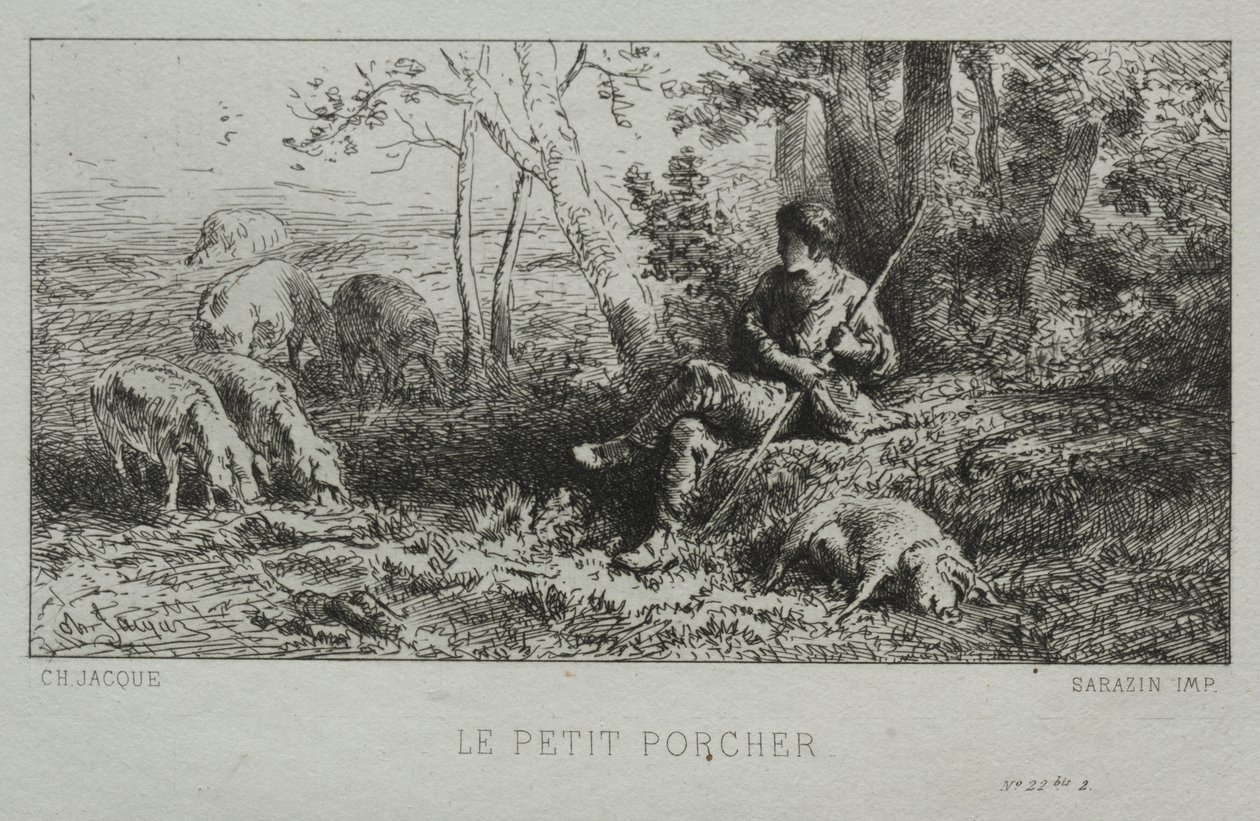 Küçük Domuz Sürüsü by Charles Emile Jacque