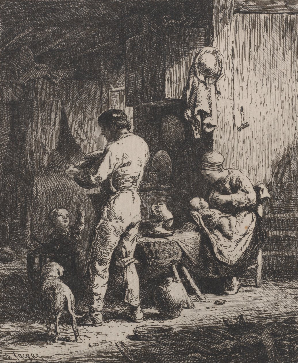 Yemek, 1864. by Charles Emile Jacque