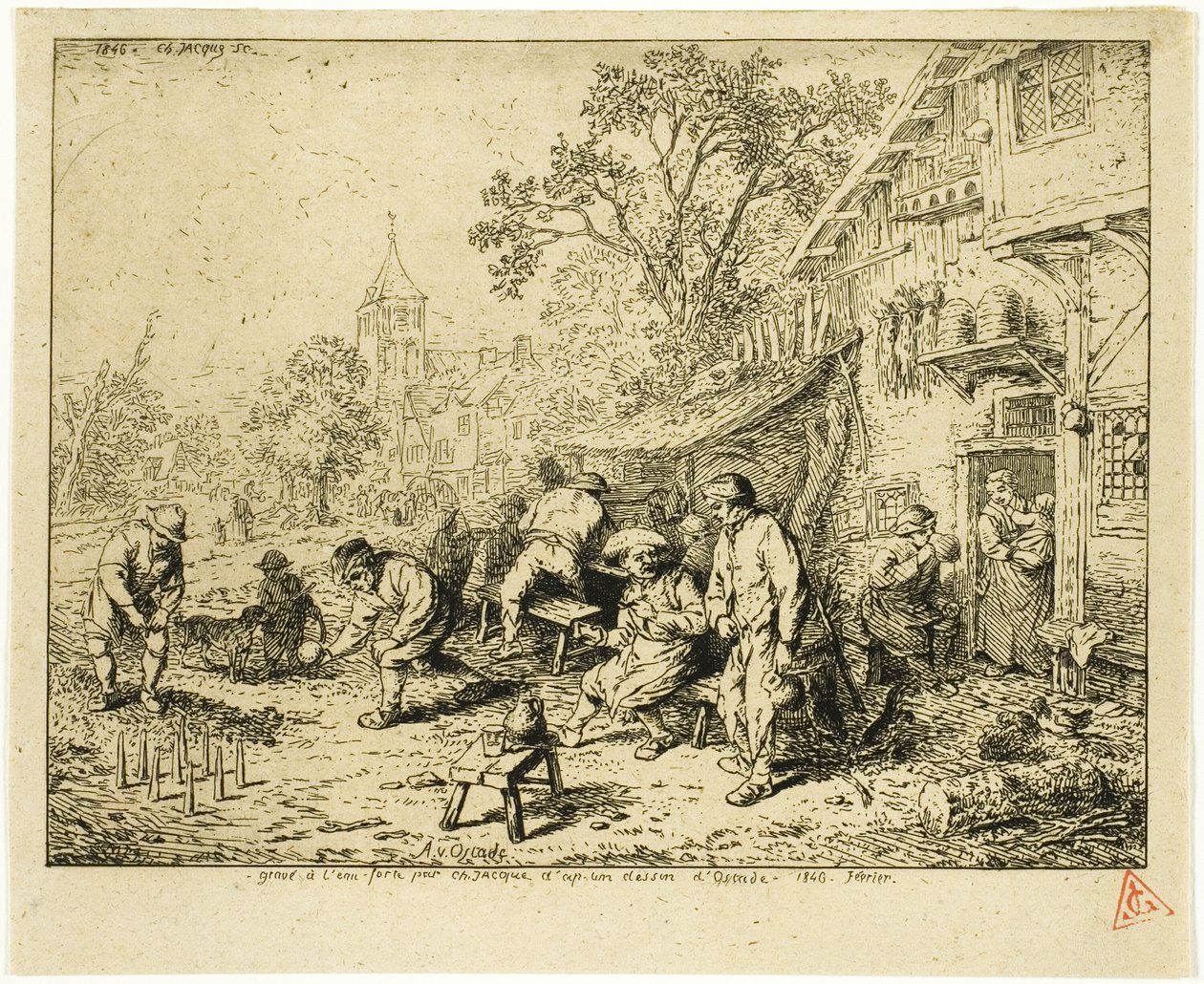 Ninepin Oyuncular by Charles Emile Jacque