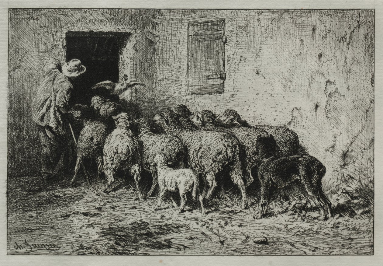 Geri dönüş by Charles Emile Jacque