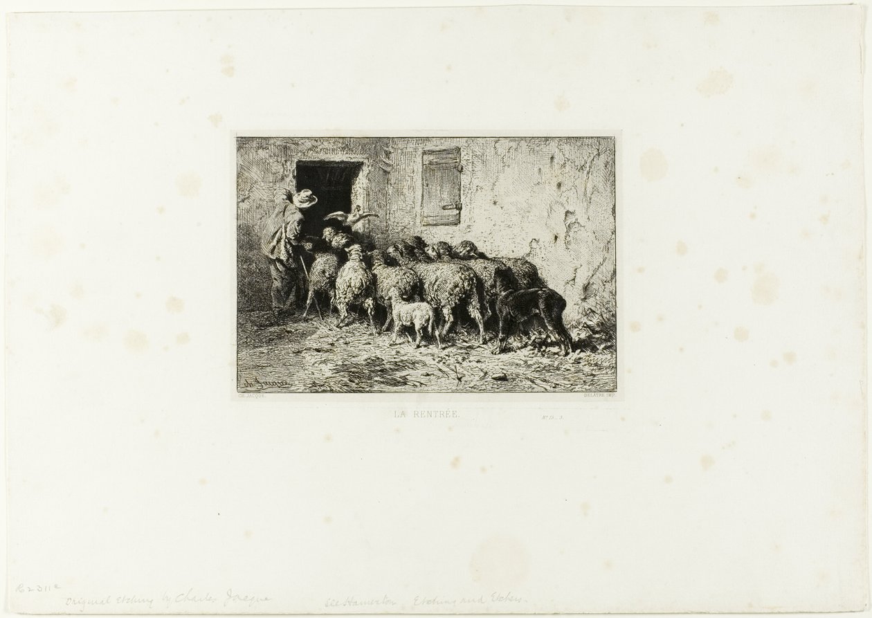 Eve Gelen Koyun by Charles Emile Jacque