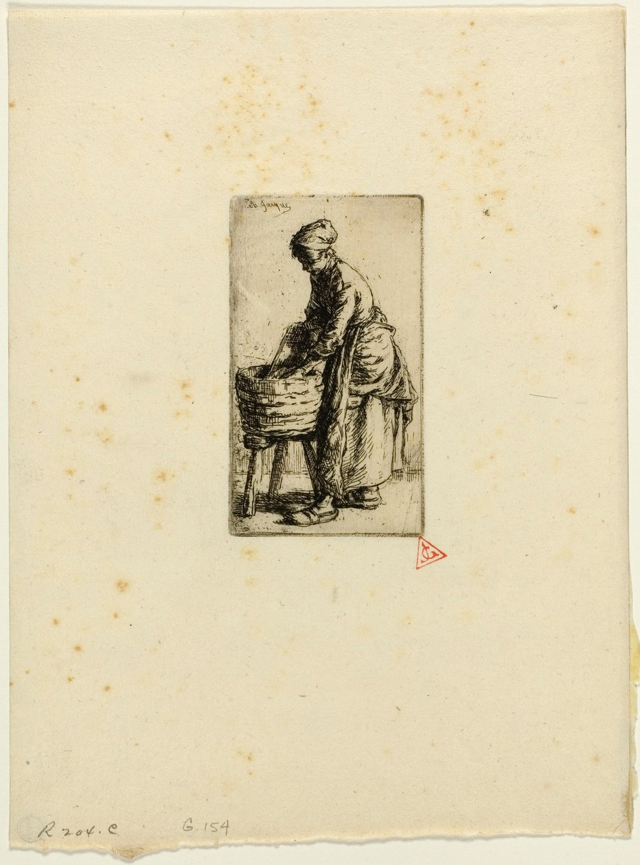 çamaşırcı by Charles Emile Jacque