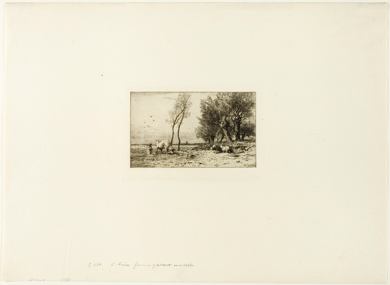 Çoban ile kış manzarası by Charles Emile Jacque