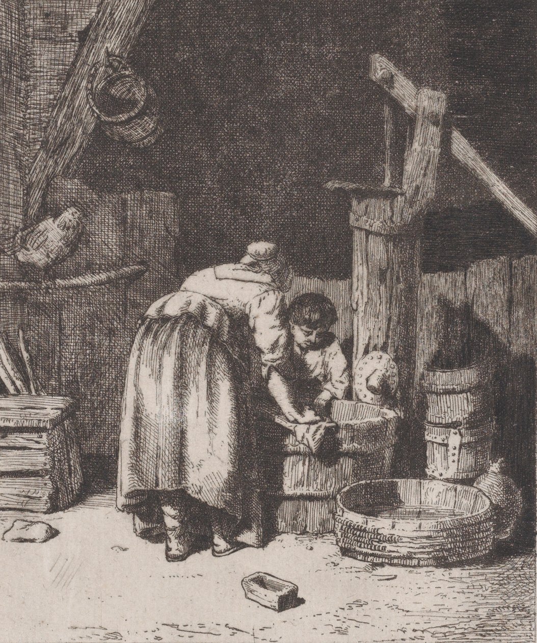 Kadın Yıkama, ca. 1845-50. by Charles Emile Jacque