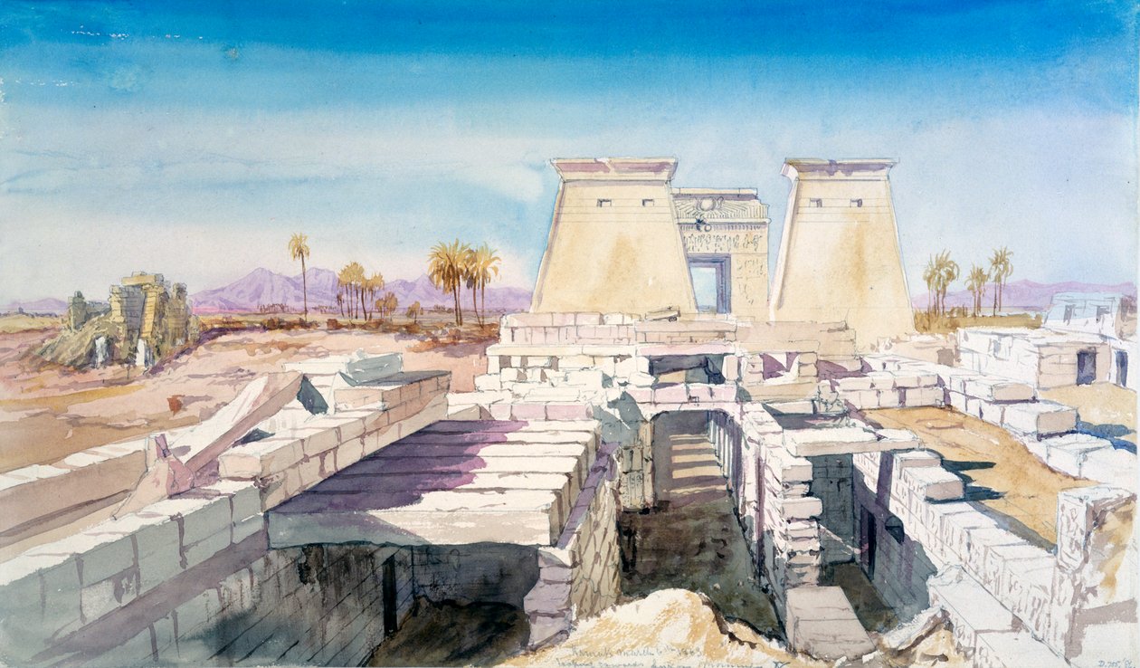 Karnak, Mısır, 1863 by Charles Émile de Tournemine