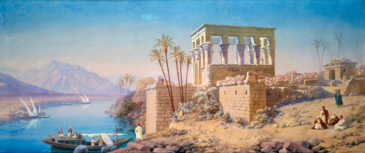 Philae, Mısır, 1863 by Charles Émile de Tournemine