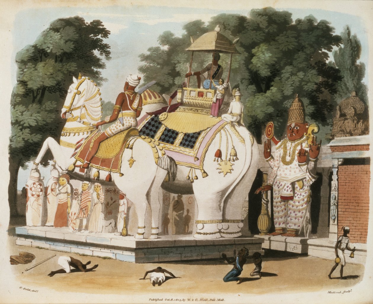 Yerliler hükümdarlarına saygılarını sunarlar, oyma Thomas Medland (1755-1823) 1803 by Charles Emilius Gold