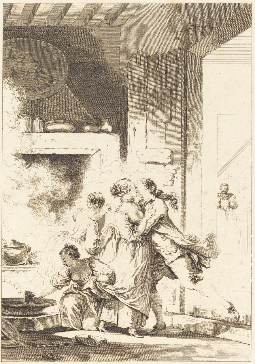 Asla her şeyi düşünmüyoruz by Charles Emmanuel Patas after Jean Honoré Fragonard