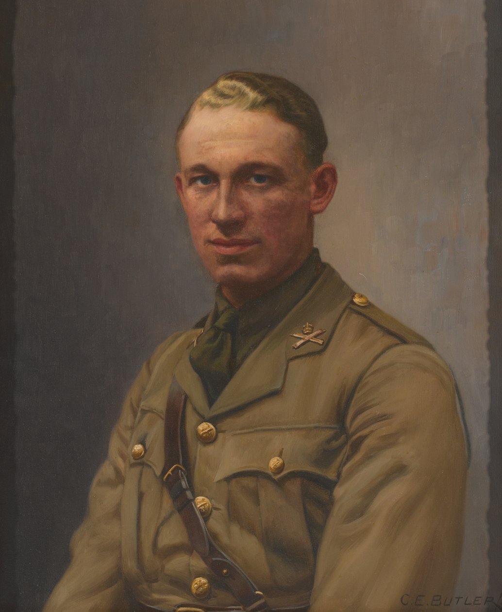 Teğmen AL Bobby, Makineli Tüfek Kolordusu ve Middlesex Alayı, 1917 dolaylarında by Charles Ernest Butler