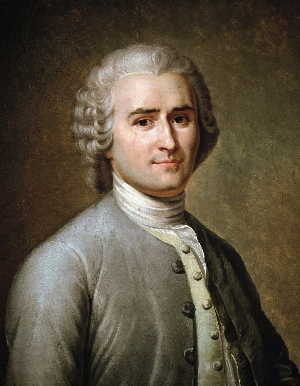 Jean-Jacques Rousseau, İsviçreli filozof (pastel) portresi by Charles Escot