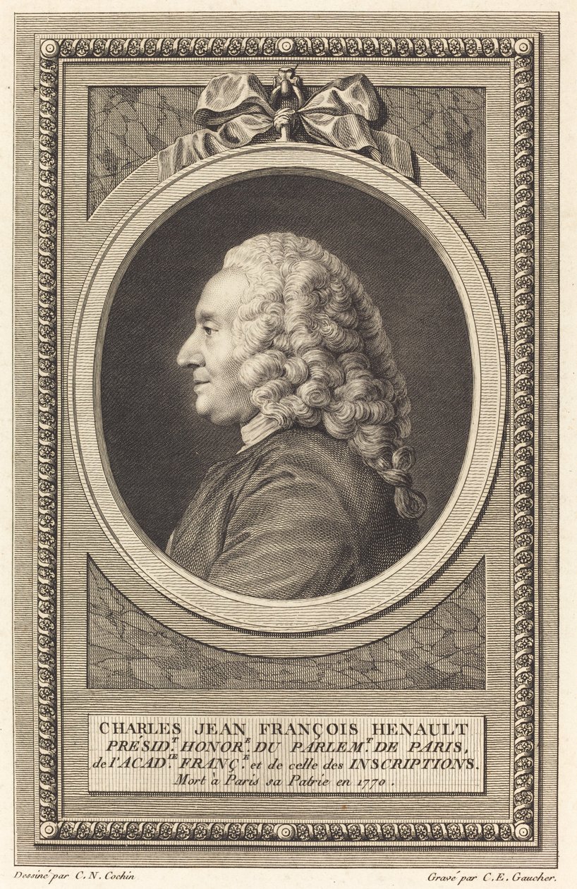 Charles Jean François Henault by Charles Etienne Gaucher after Charles Nicolas Cochin II