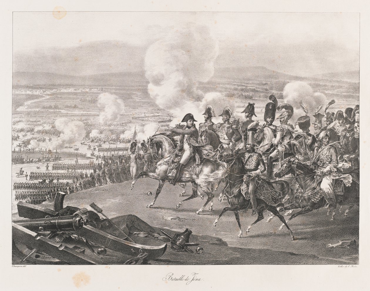 Jena Muharebesi, 19. yüzyılın başlarında (lito) by Charles Etienne Pierre Motte