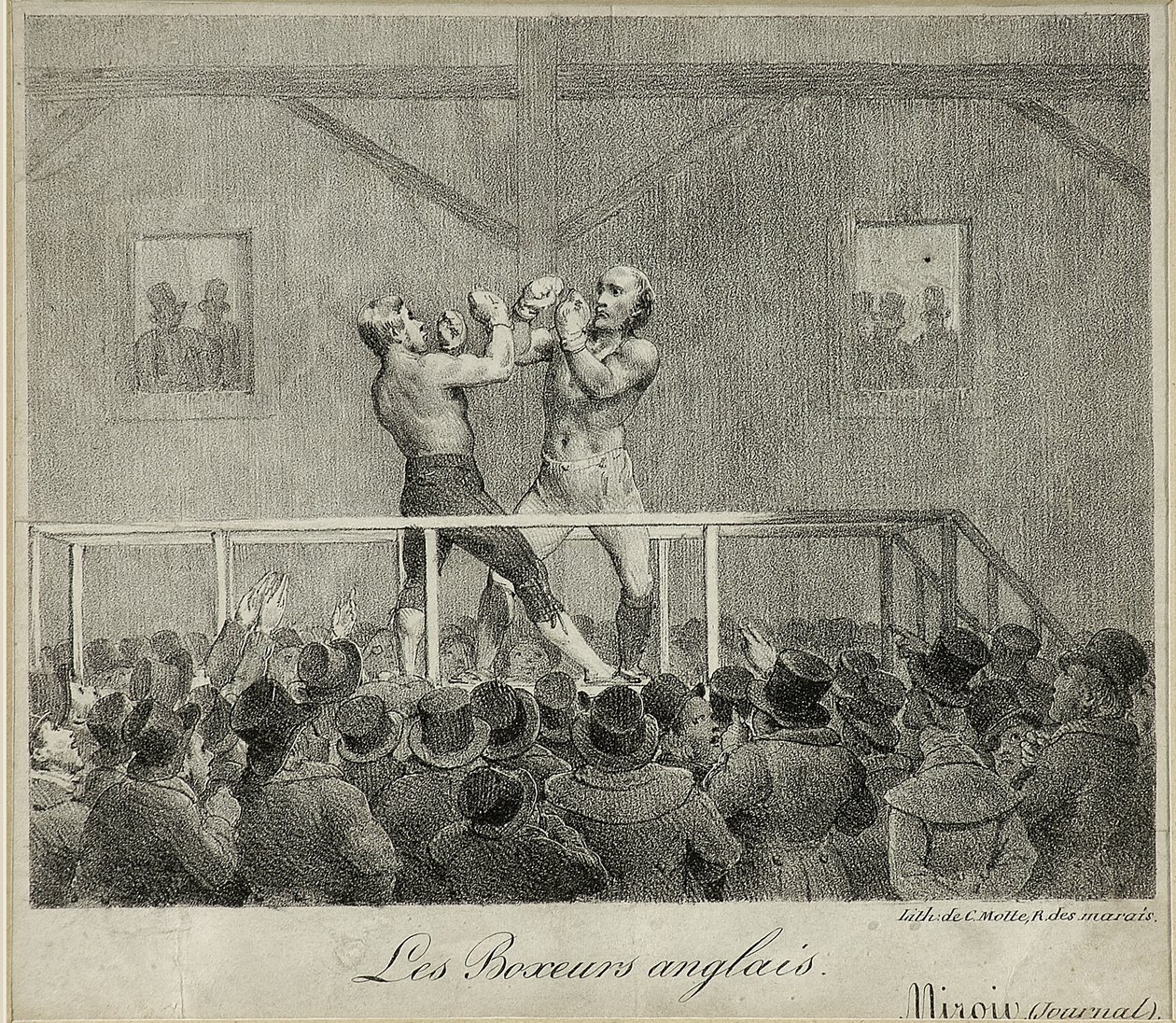 İngiliz Boksörleri (lito) by Charles Etienne Pierre Motte