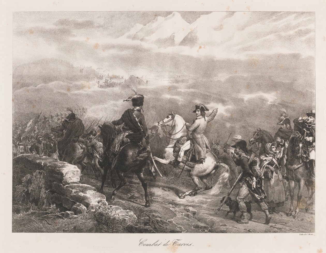 Tarvis Savaşı, 19. yüzyılın başlarında (lito) by Charles Etienne Pierre Motte