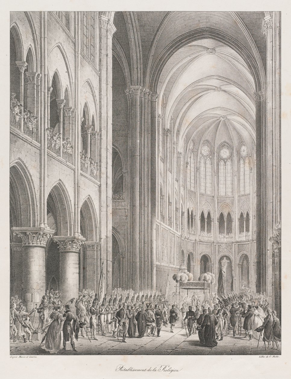 Kilisenin Yeniden Kuruluşu, 19. yüzyılın başlarında yüzyıl (lito) by Charles Etienne Pierre Motte