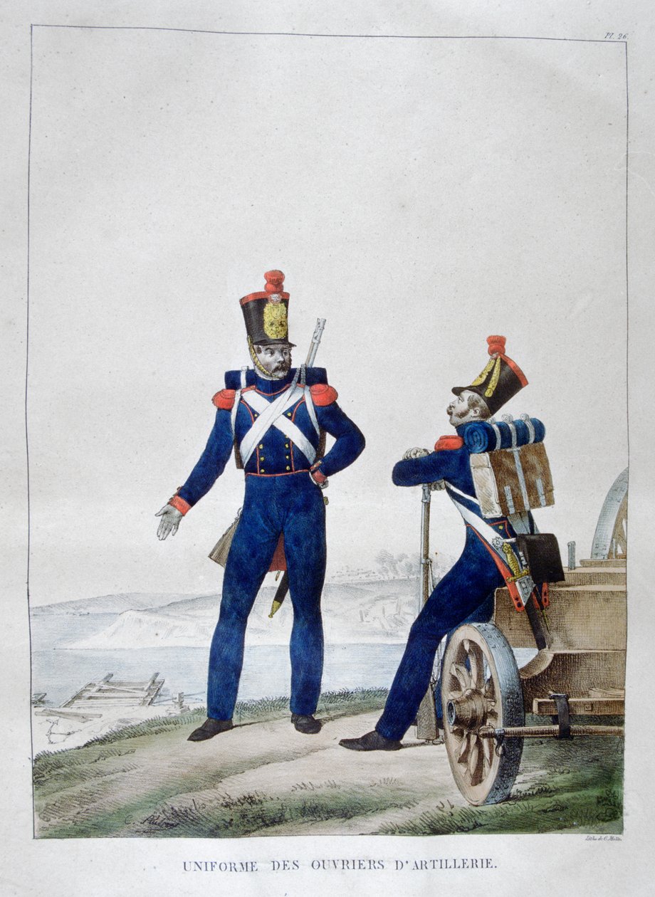 Topçu üniforması, Fransa, 1823 by Charles Etienne Pierre Motte