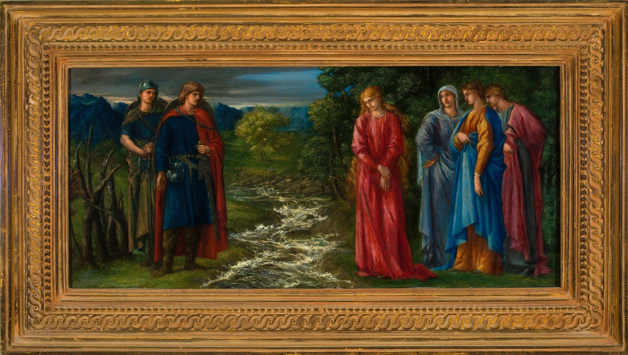 Helga ve Gunnlaug (tuval üzerine yağlı boya) by Charles Fairfax Murray