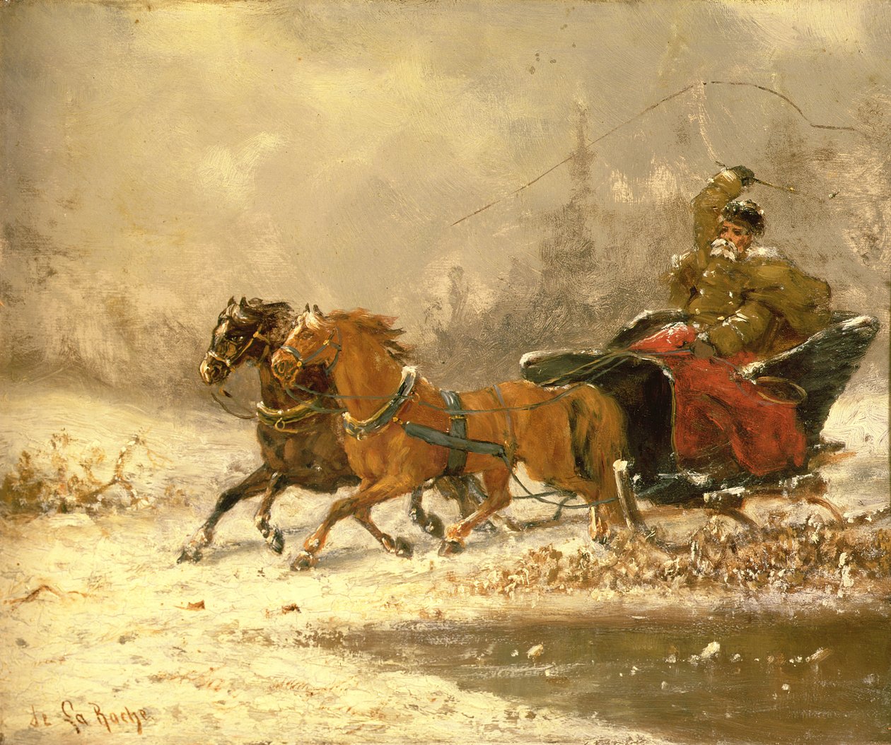 Kışın Eve Dönüş by Charles Ferdinand De La Roche