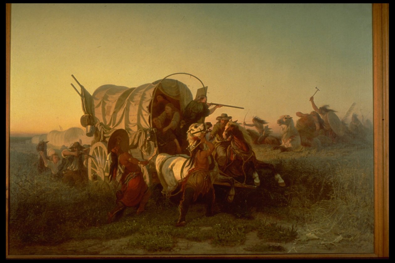 Göçmen Trenine Saldırı by Charles Ferdinand Wimar
