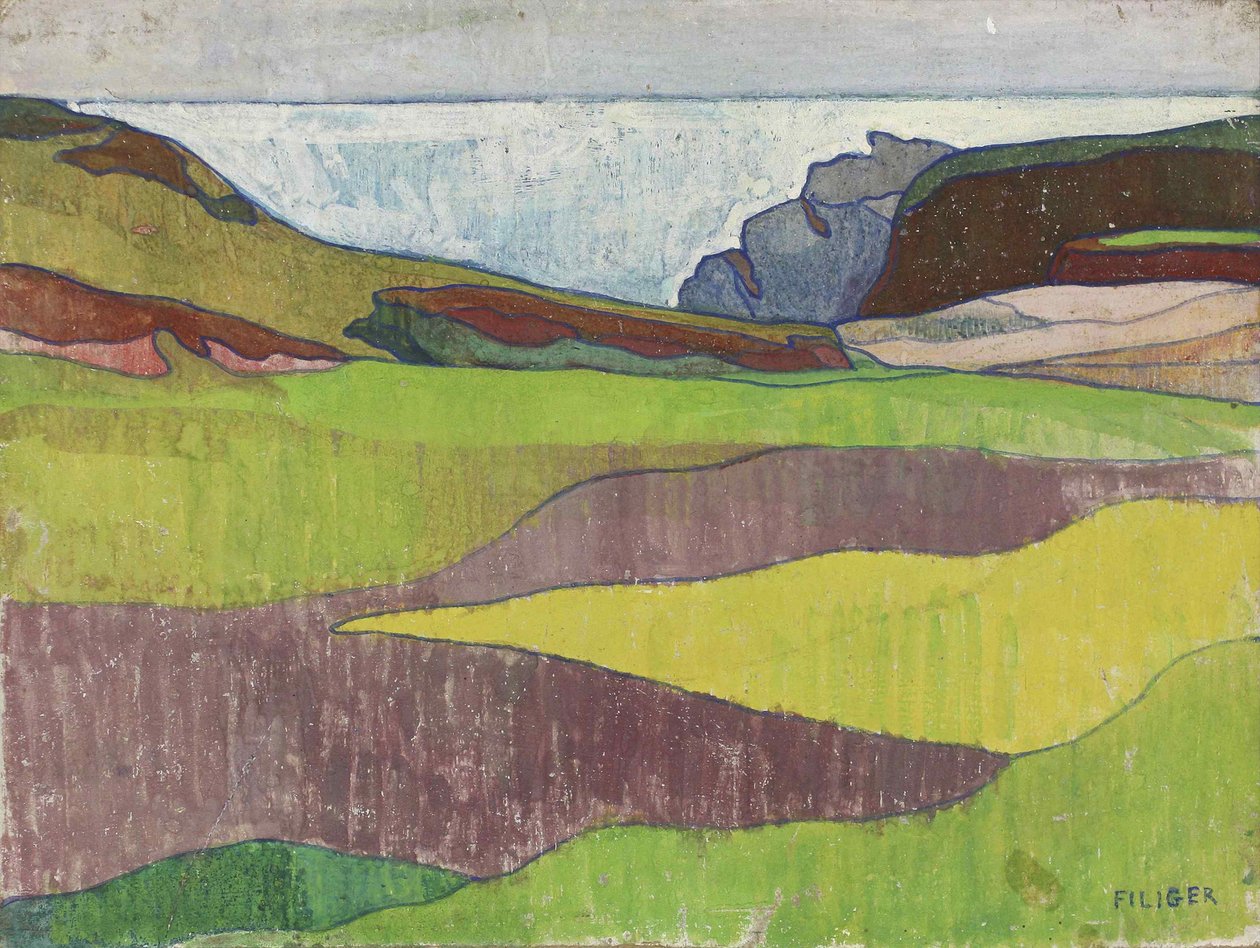 Kayalık manzara, Le Pouldu, yaklaşık 1891. by Charles Filiger