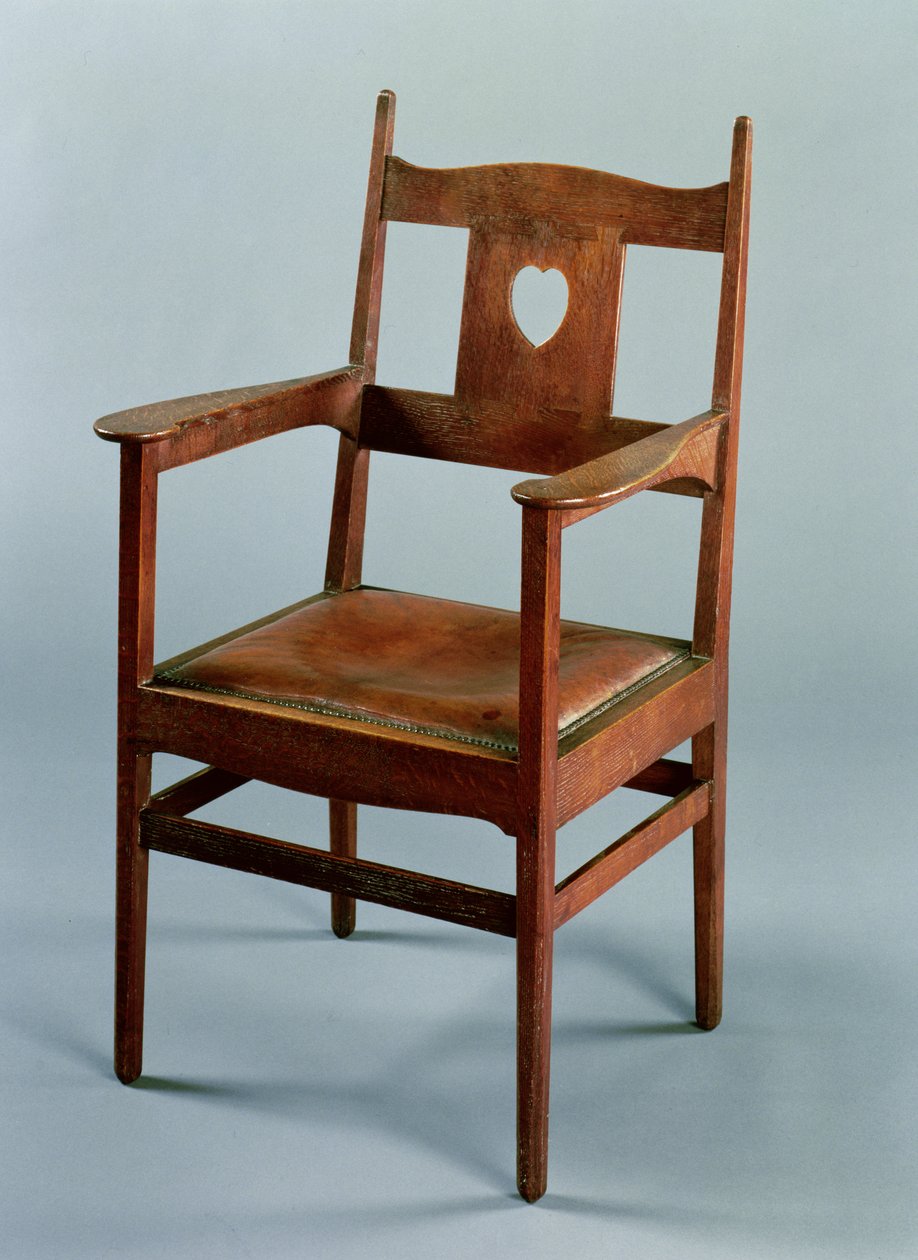 Kolları ve açılır kapanır yemek sandalyesi, c.1902 (meşe) by Charles Francis Annesley Voysey