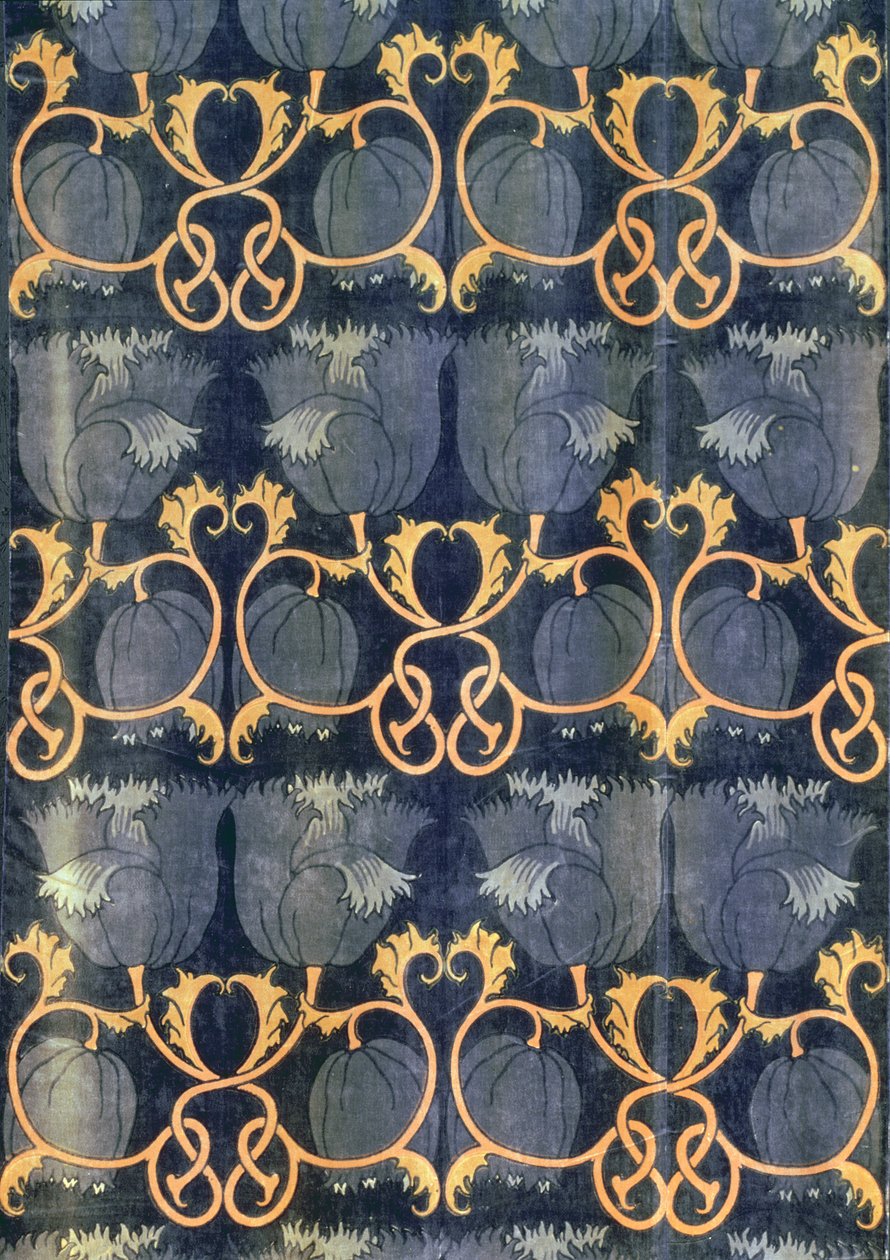 Poppies, G.P. & J. Baker tarafından üretilmiştir, c.1888 (baskılı kadife) by Charles Francis Annesley Voysey