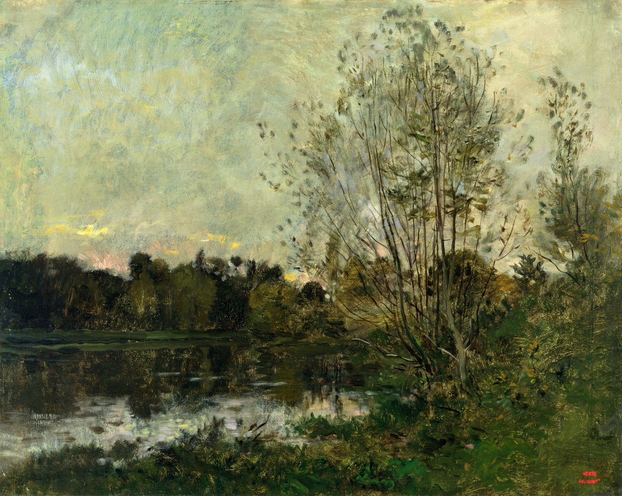 Alacakaranlıkta Ormanda Bir Göl, 1865 dolayları by Charles Francois Daubigny