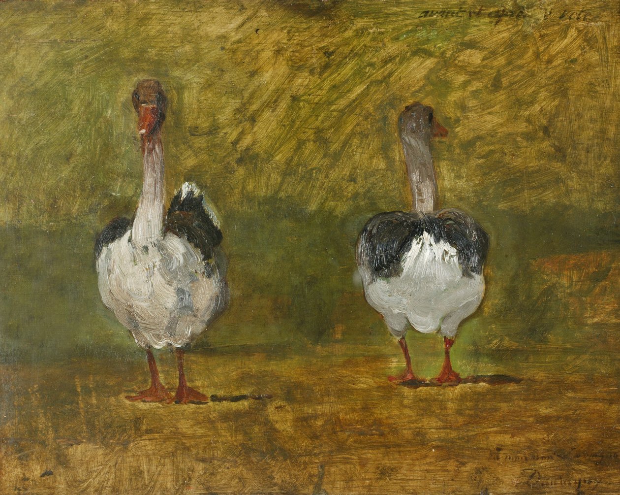 Oylamadan Önce ve Sonra (panel üzerine yağlıboya) by Charles Francois Daubigny