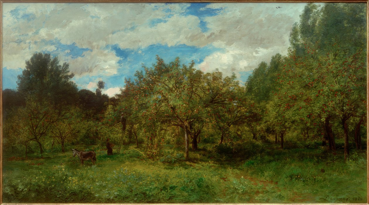 C.F.Daubigny, hasat zamanında Fransız meyve bahçesi by Charles Francois Daubigny