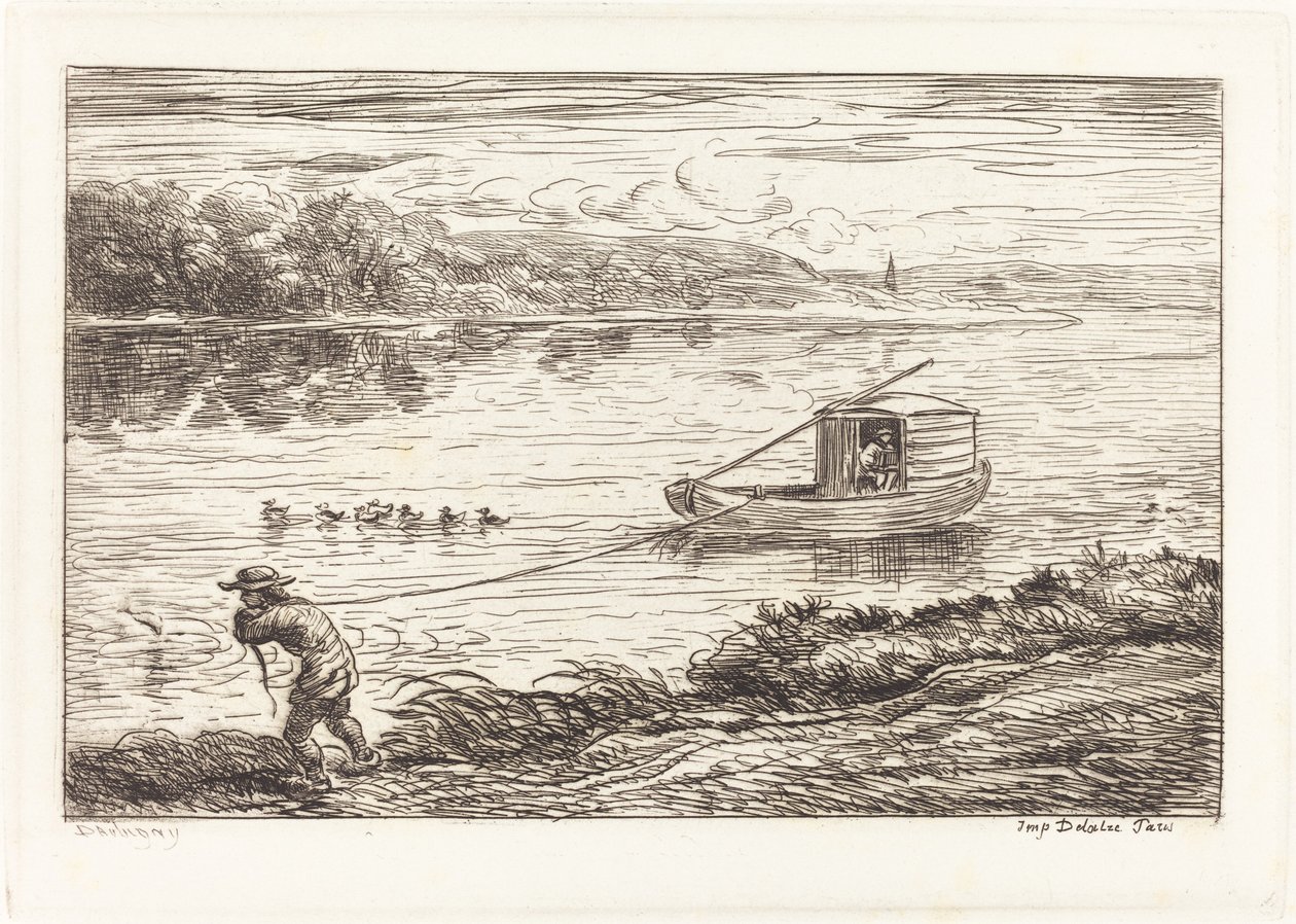 İpi çeken kabin çocuğu by Charles Francois Daubigny