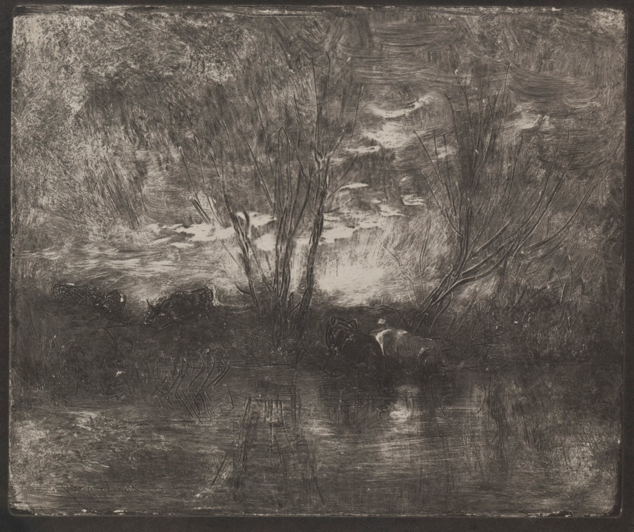 Sulama Yerinde İnekler, orijinal izlenim 1862, 1921