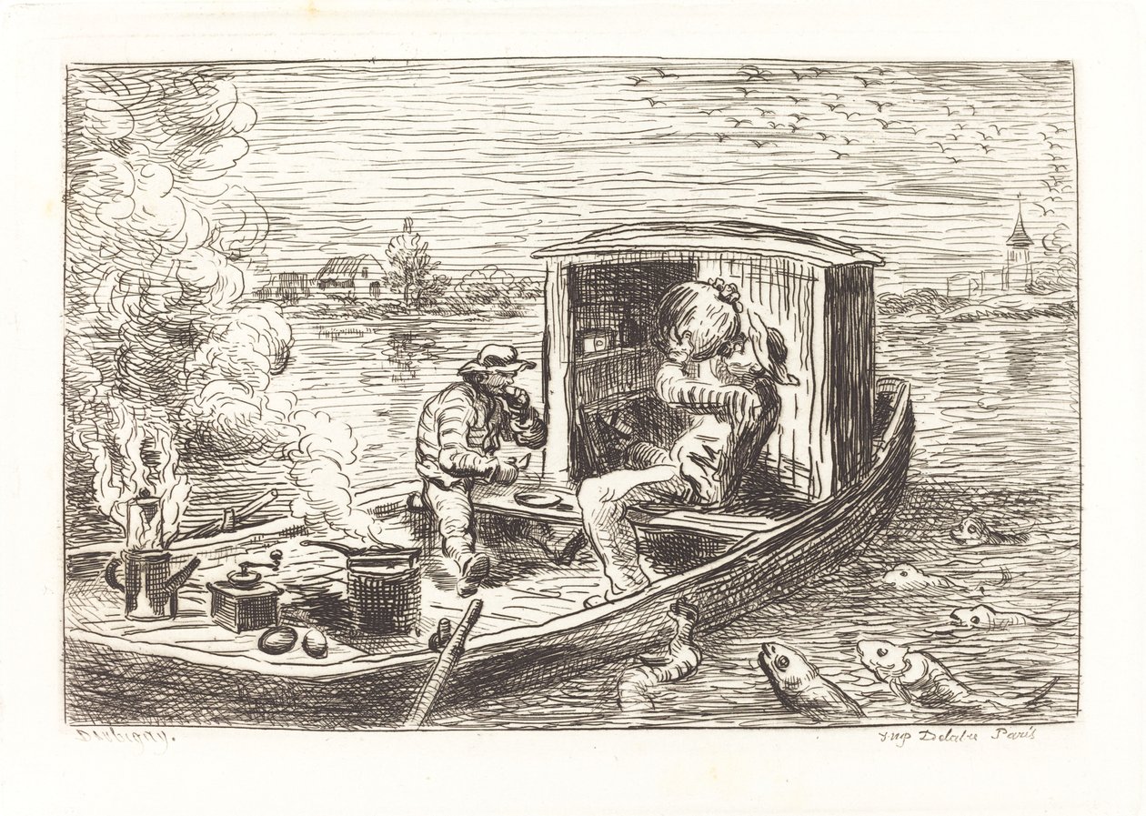 Akış Aşağı Gitmek (Avallant) by Charles Francois Daubigny
