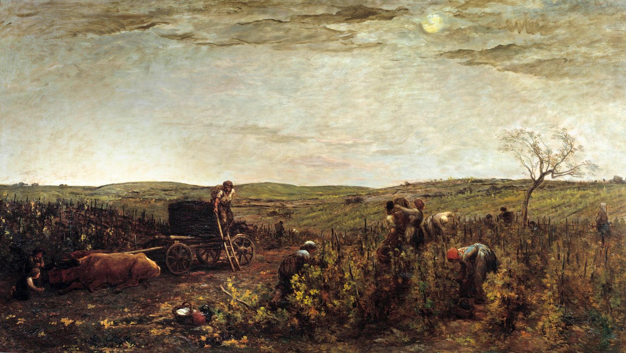 Charles Francois Daubigny (1817-1878) 1863 Sun tarafından Burgonya Tablosunda Hasat. 1,72x2,94 m Paris, Orsay Müzesi by Charles Francois Daubigny