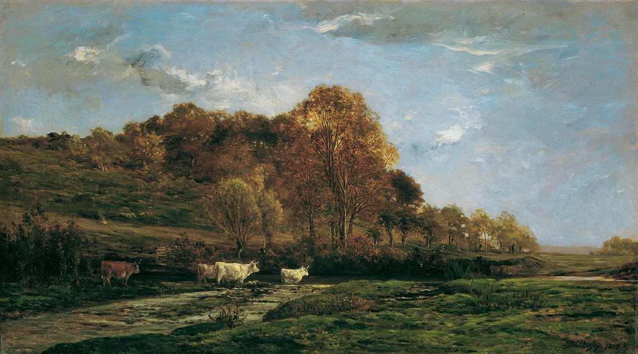Sonbahar çayır manzarası by Charles Francois Daubigny