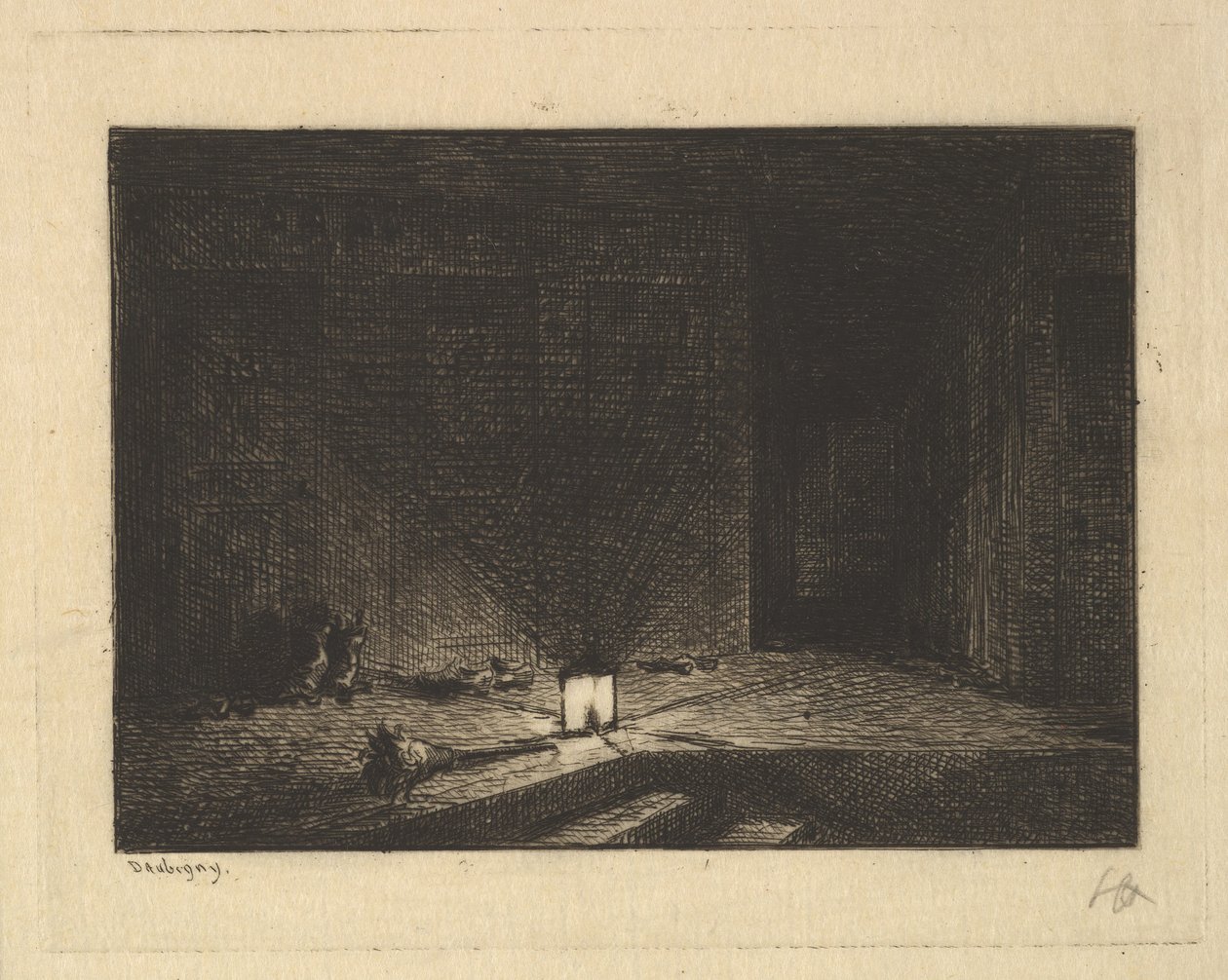 Bir Hanın İçi, 1861-62. by Charles Francois Daubigny