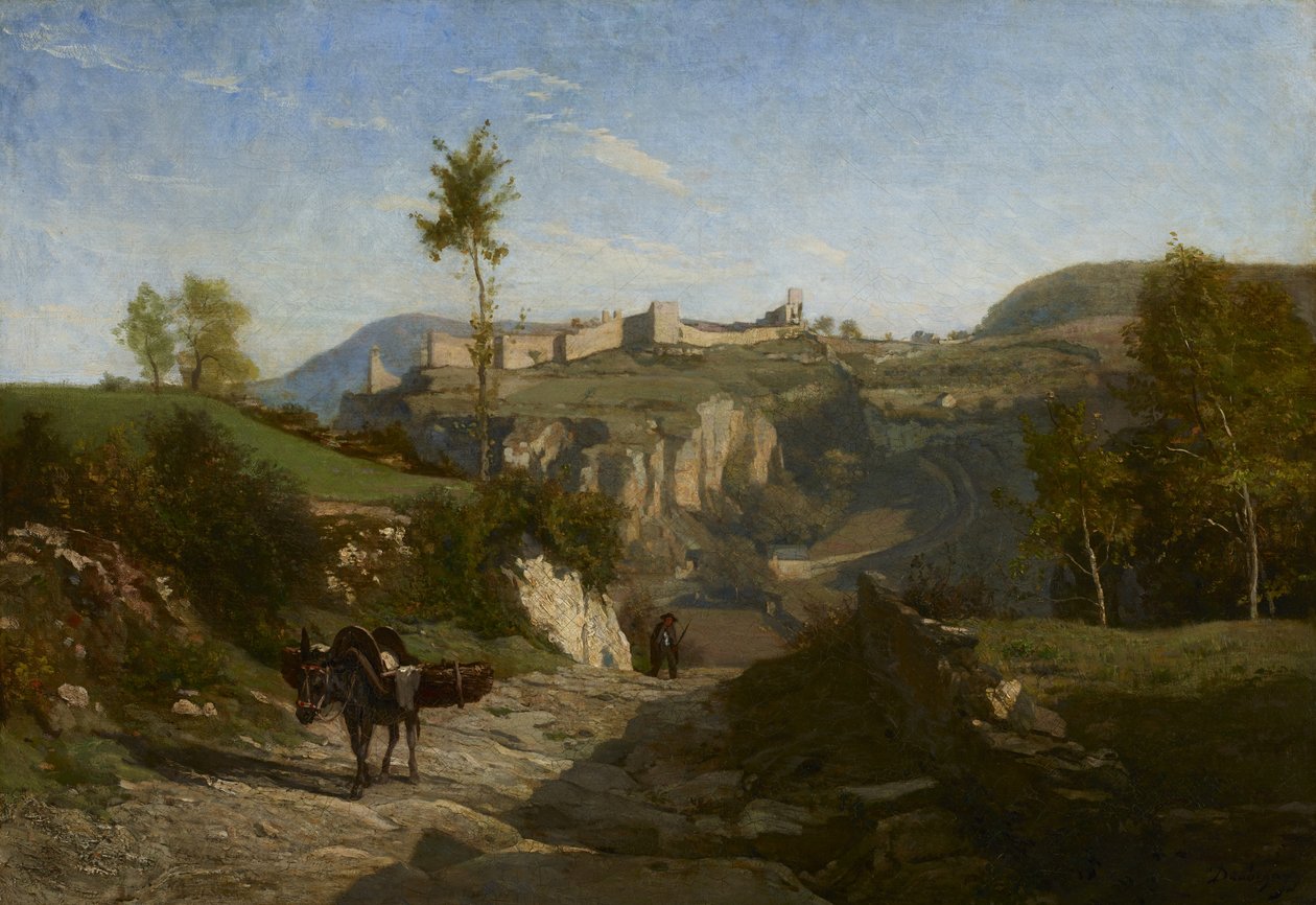 Crémieu yakınlarındaki manzara (tuval üzerine yağlı boya) by Charles Francois Daubigny