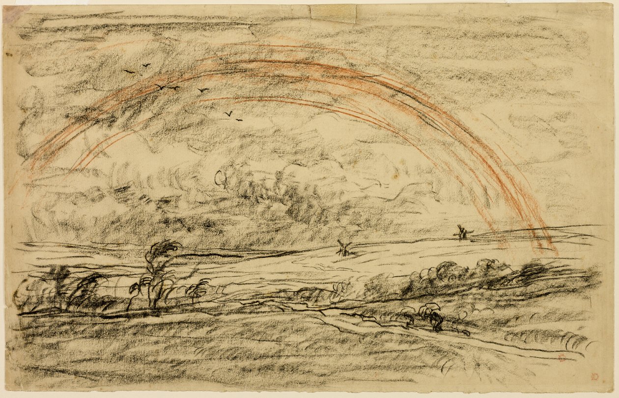 Gökkuşağı ile Manzara by Charles Francois Daubigny