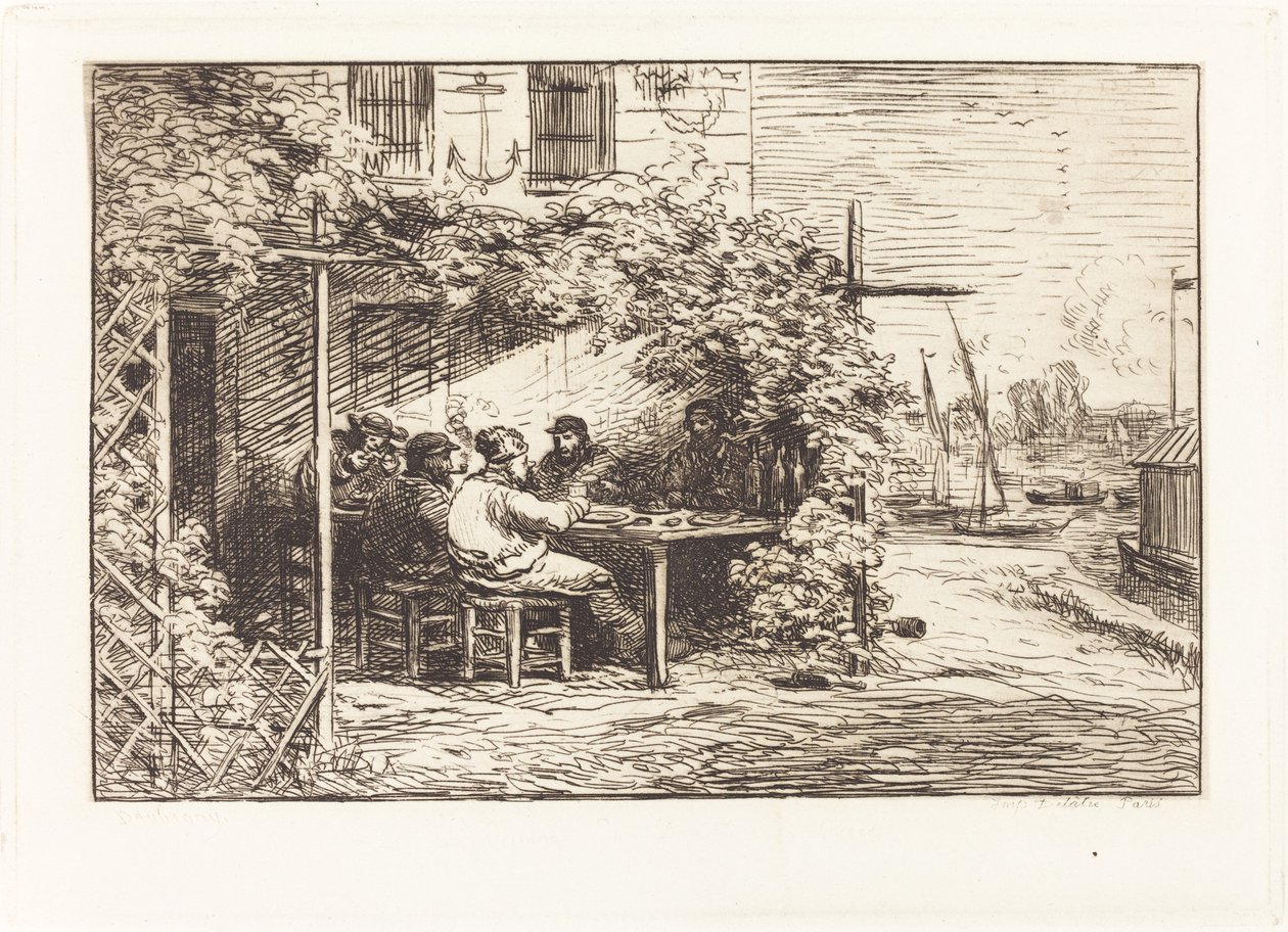 Asnieres Yolunda Öğle Yemeği by Charles Francois Daubigny