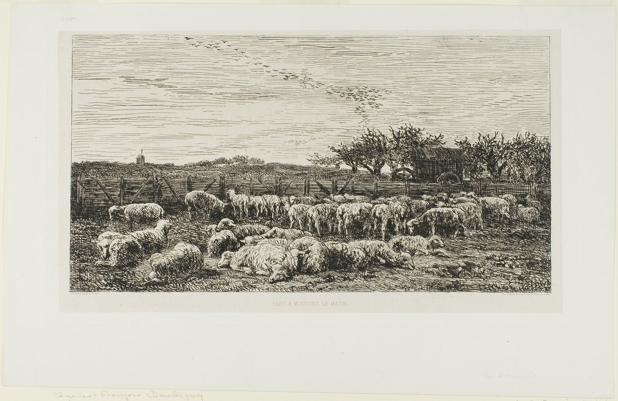 koyun ile çayır by Charles Francois Daubigny