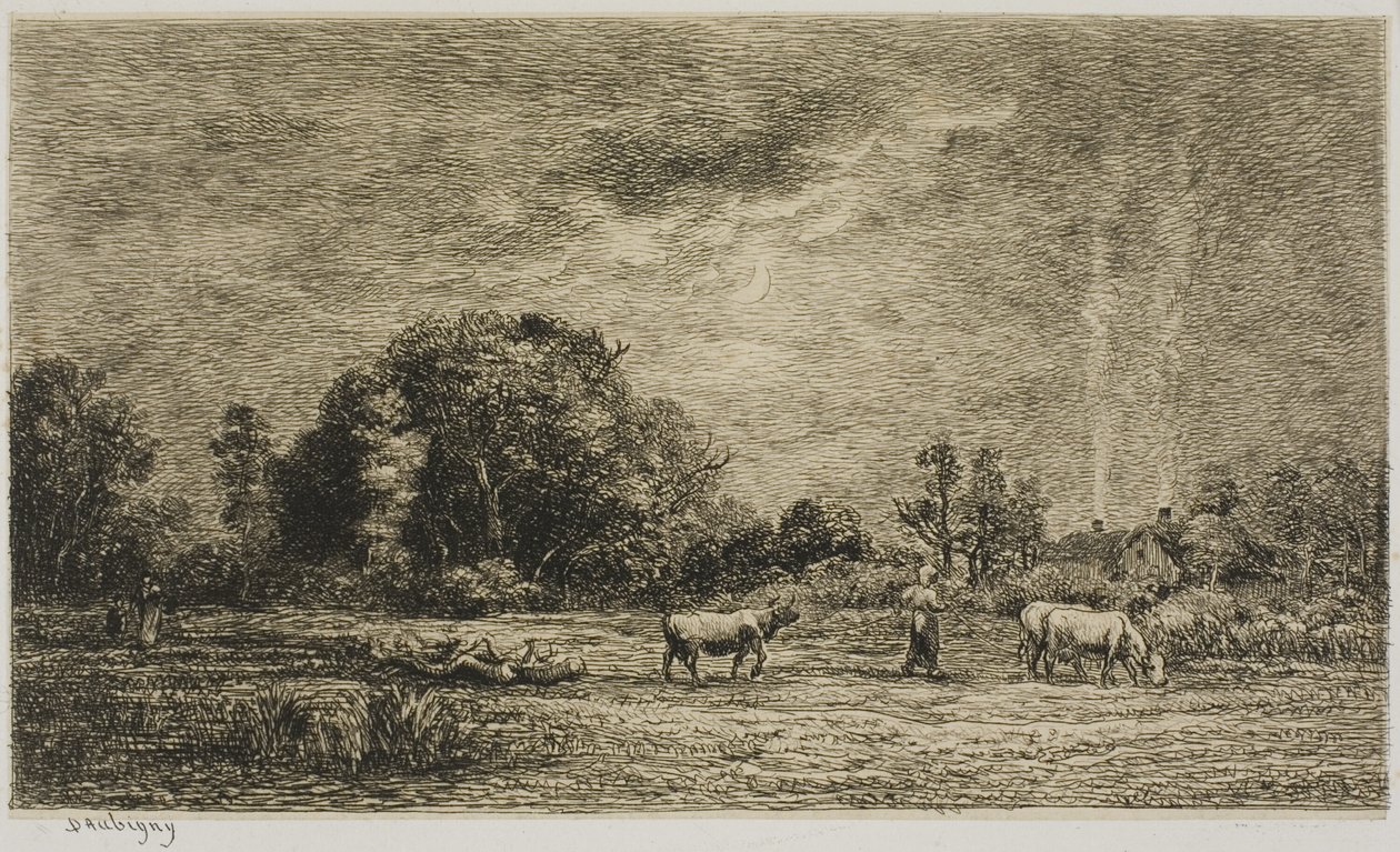 Ayın doğuşu by Charles Francois Daubigny