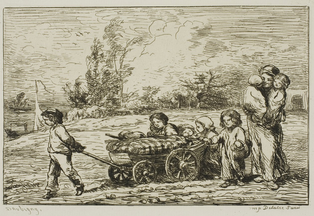 Vagon İle Hareket Etme (Tekne Mobilyaları) by Charles Francois Daubigny