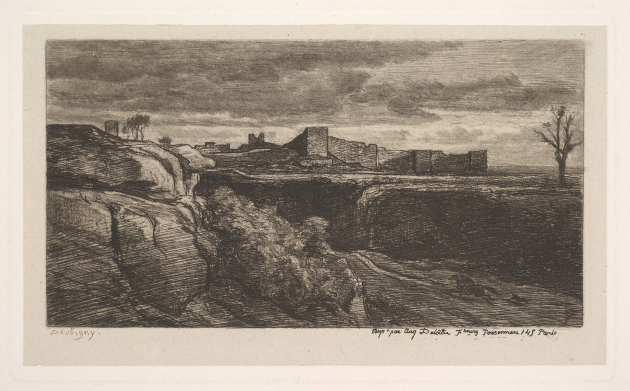 Crèmieux Isère Şatosu Harabeleri, 1850. by Charles Francois Daubigny