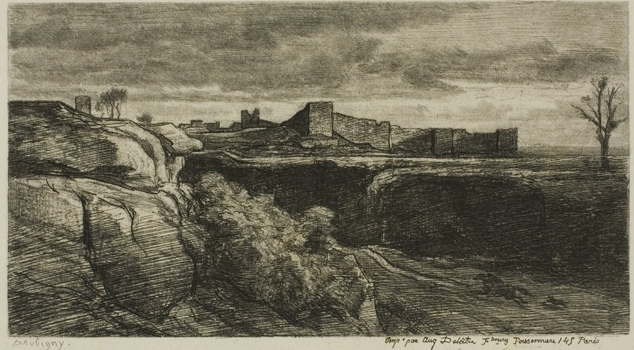 Crémieux Şatosu Harabeleri (Isère) by Charles Francois Daubigny