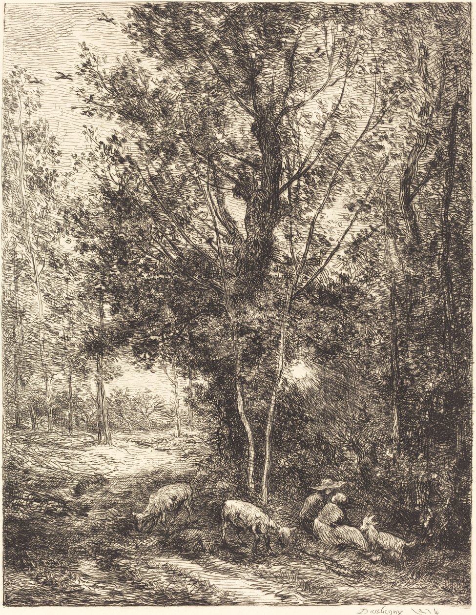 Çoban ve Çoban (Le Berger et la bergere) by Charles Francois Daubigny