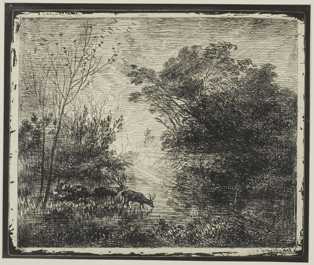 geyikler by Charles Francois Daubigny