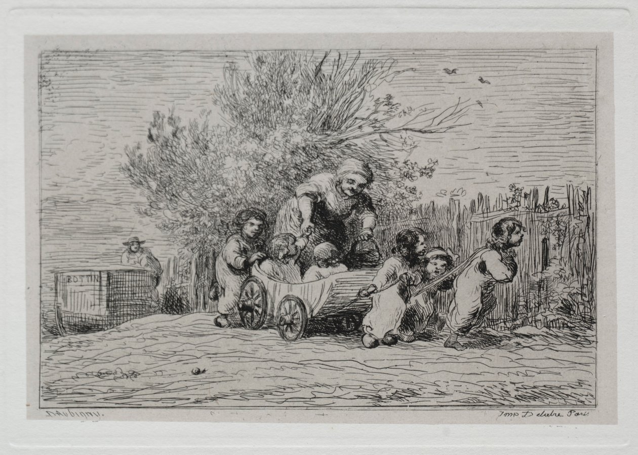 Tekne Gezisi: Arabanın Mirası Arabalı Çocuklar, 1861. by Charles Francois Daubigny